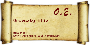 Oravszky Eliz névjegykártya